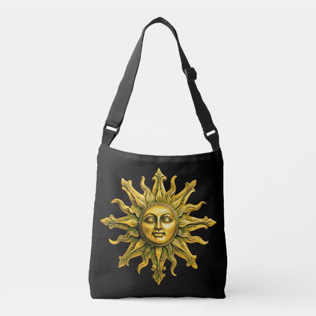 Bolso Cruzado "Radiancia dorada celestial" El Sol (Anverso)