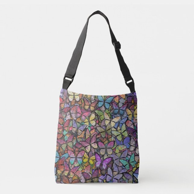 Bolso Cruzado rainbow brite fantasía patrón mariposa (Anverso)