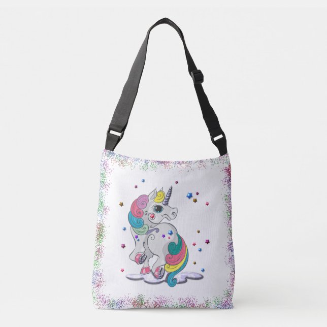 Bolso Cruzado Rainbow Unicorn (Anverso)