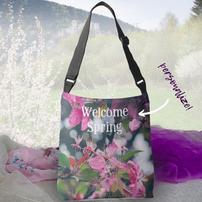Bolso Cruzado Rama de árbol de ciruelas con flores rosas (Subido por el creador)