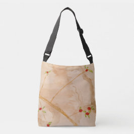Bolso Cruzado Ramas de primavera con flores rojas