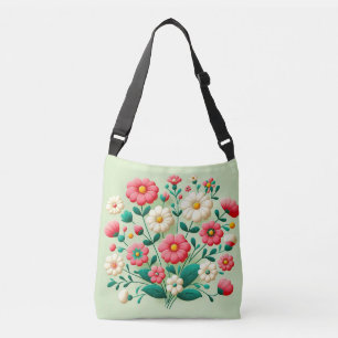Bolso Cruzado Ramillete vibrante de flores 3D