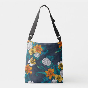 Bolso Cruzado Ramo tropical azul
