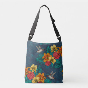 Bolso Cruzado Ramos tropicales y colibríes