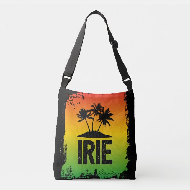 Bolso Cruzado Rastafarian Patwah Saludo de IRIE Jamaica (Anverso)