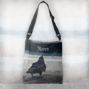 Bolso Cruzado Raven urbano en tonos grises y negros