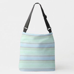 Bolso Cruzado Rayas abstractas azules y verdes