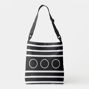 Bolso Cruzado Rayas blancas y negras