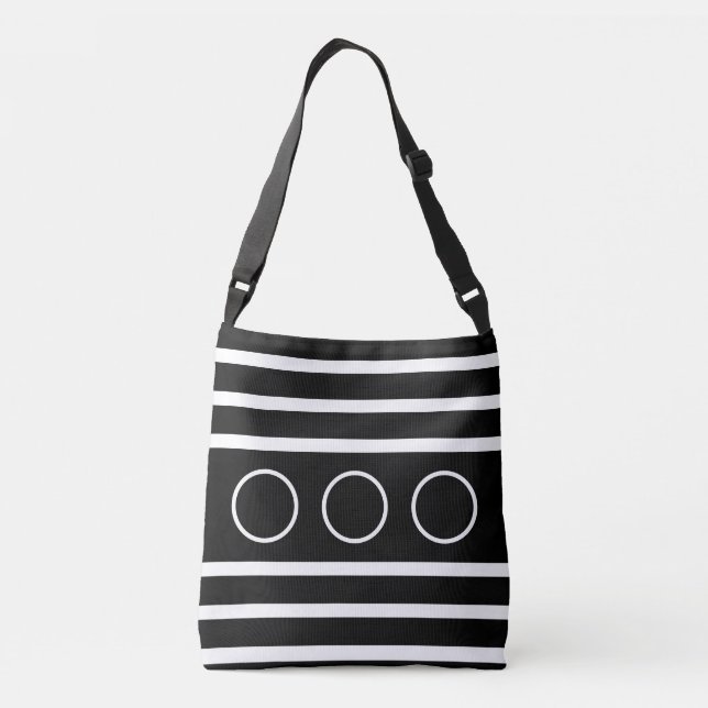 Bolso Cruzado Rayas Blancas y Negras (Reverso)