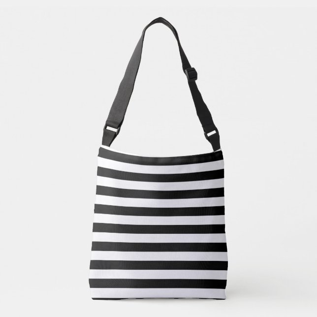 Bolso Cruzado Rayas blancos y negros (Anverso)
