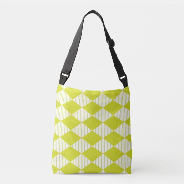 Bolso Cruzado Rayas de Diamante Verde (Anverso)