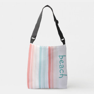 Bolso Cruzado Rayas de verano en coral y turquesa