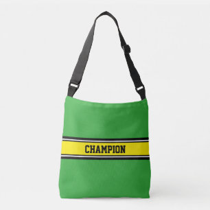 Bolso Cruzado rayas deportivas - blanco negro amarillo