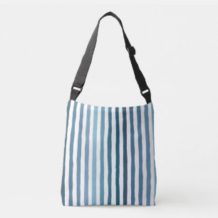 Bolso Cruzado Rayas dibujadas a mano en tonos de azul inspirado