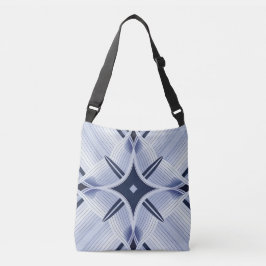 Bolso Cruzado Rayas en armonía azul y gris