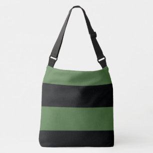 Bolso Cruzado Rayas extra anchas oscuras, verdes y negros