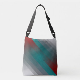 Bolso Cruzado Rayas grises burdeos verde azuladas