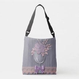 Bolso Cruzado Rayas moradas y grises regalo de dama de honor art
