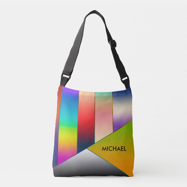 Bolso Cruzado rayas MOSAIC triángulos gradientes I + tus ideas (Anverso)