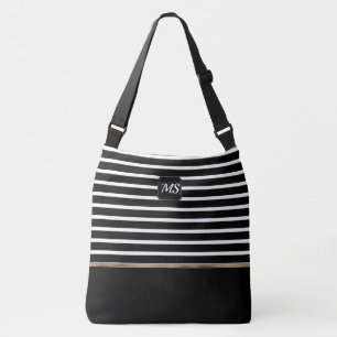 Bolso Cruzado Rayas Negras y Blancas - Personalizar