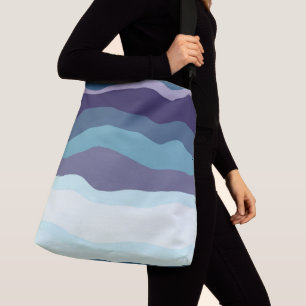 Bolso Cruzado Rayas onduladas púrpura y turquesa