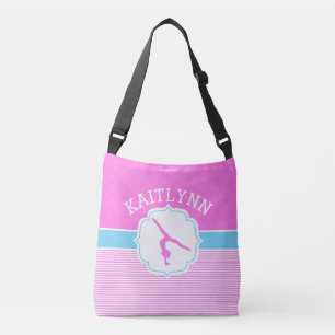Bolso Cruzado Rayas rosadas de la gimnasia con los azules cielos