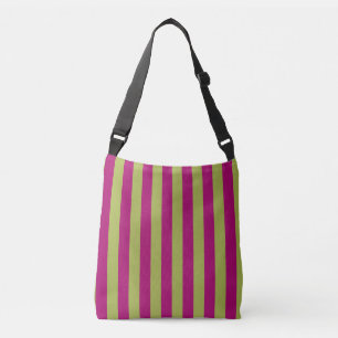 Bolso Cruzado Rayas rosas y verdes