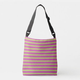 Bolso Cruzado Rayas rosas y verdes