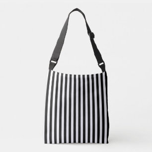 Bolso Cruzado Rayas verticales clásicas en blanco y negro