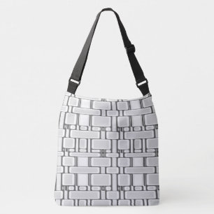 Bolso Cruzado Rectángulo Patrón blanco neutro