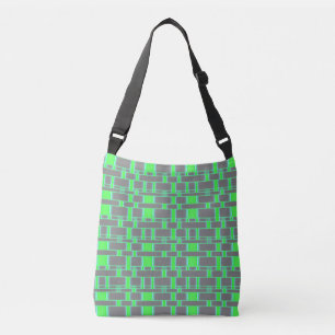 Bolso Cruzado Rectángulo patrón gris 16
