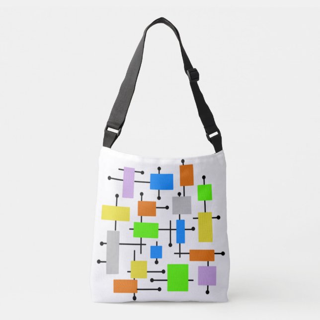Bolso Cruzado Rectángulos atómicos (Anverso)