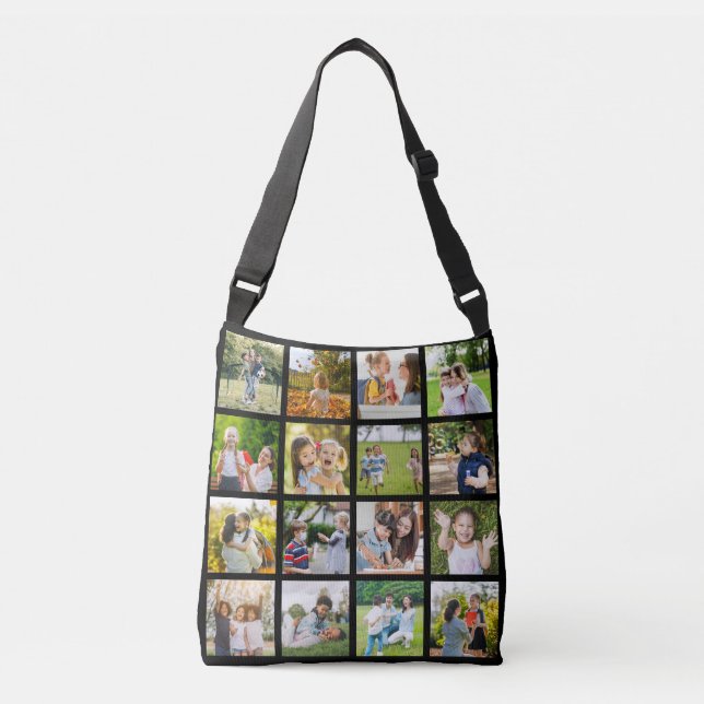 Bolso Cruzado Recuerdos en movimiento: Personalizable 16 Collage (Anverso)