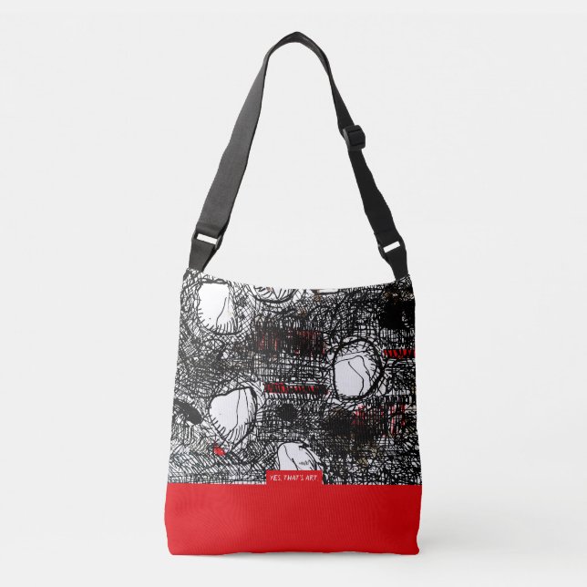 Bolso Cruzado Red&Black Scribble, (Anverso)