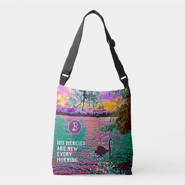 Bolso Cruzado Regalo cristiano para mujeres Black Swan Photo Art (Anverso)