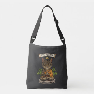 Bolso Cruzado Regalo de gato gris atigrado divertido y tranquilo