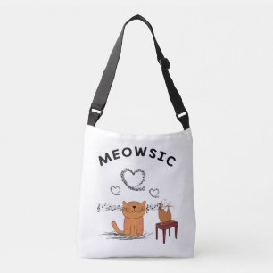Bolso Cruzado Regalo De Gatos Y Música, Regalo De Gatos Y Violi