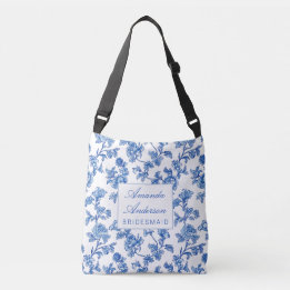 Bolso Cruzado Regalo de la dama de honor de la Chinoiserie azul