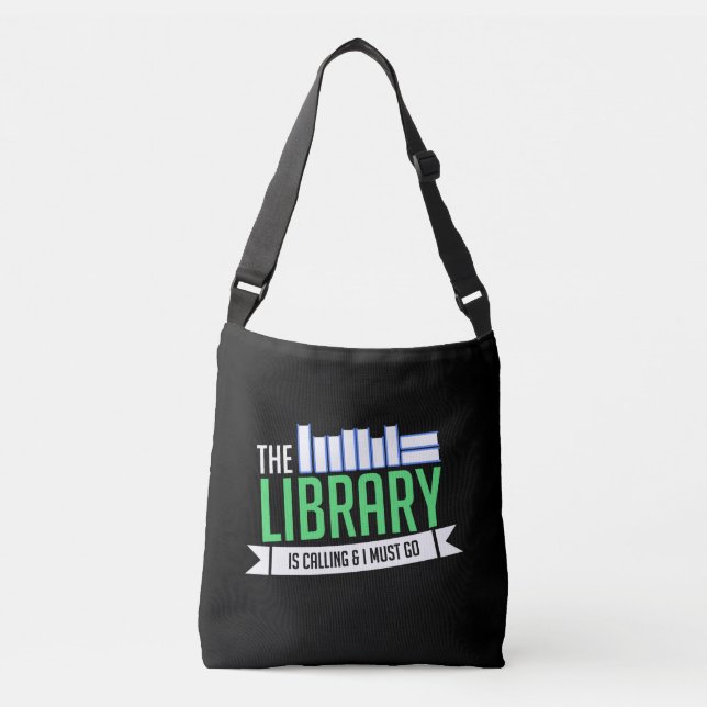 Bolso Cruzado Regalo de libros de bibliotecas bibliotecarias (Anverso)