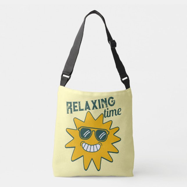 Bolso Cruzado Relajante tiempo sol sonriente con gafas de sol (Anverso)