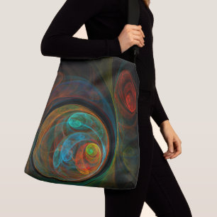 Bolso Cruzado Renacimiento Azul Abstrato Arte Cruzado Cuerpo