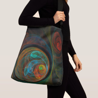 Bolso Cruzado Renacimiento Azul Abstrato Arte Cruzado Cuerpo