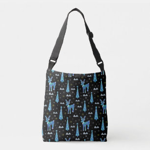 Bolso Cruzado Renos, copos de nieve, patrón de Navidades