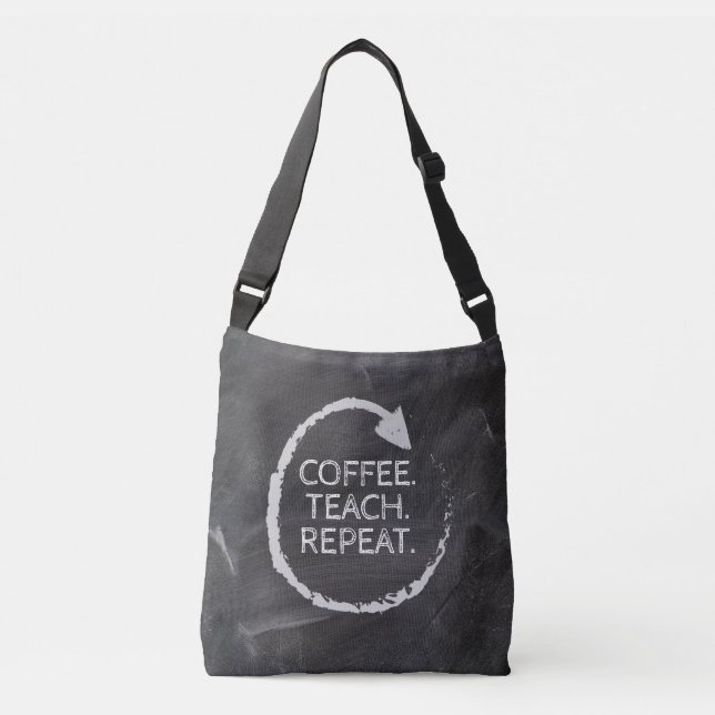 Bolso Cruzado Repetición de prueba de café de pizarra (Anverso)