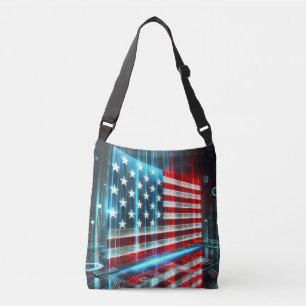 Bolso Cruzado Representación futurista de la bandera estadounide