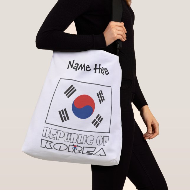 Bolso Cruzado República de Corea Bandera surcoreana personalizad (Detalle)