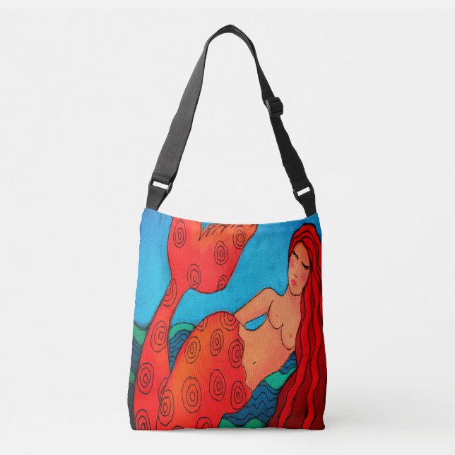 Bolso Cruzado Residua Roja Resumen de arte (Anverso)