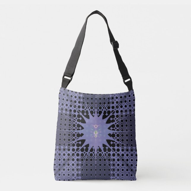 Bolso Cruzado Resumen Art Purple Space Fractal (Anverso)