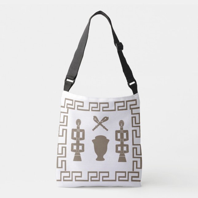 Bolso Cruzado Resumen arte de la escena ritual tribal africana (Anverso)