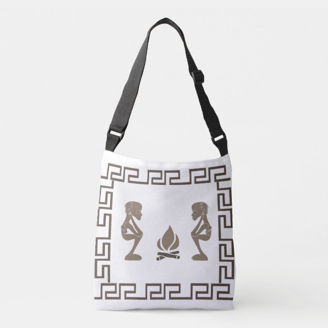 Bolso Cruzado Resumen arte tribal africano (Anverso)